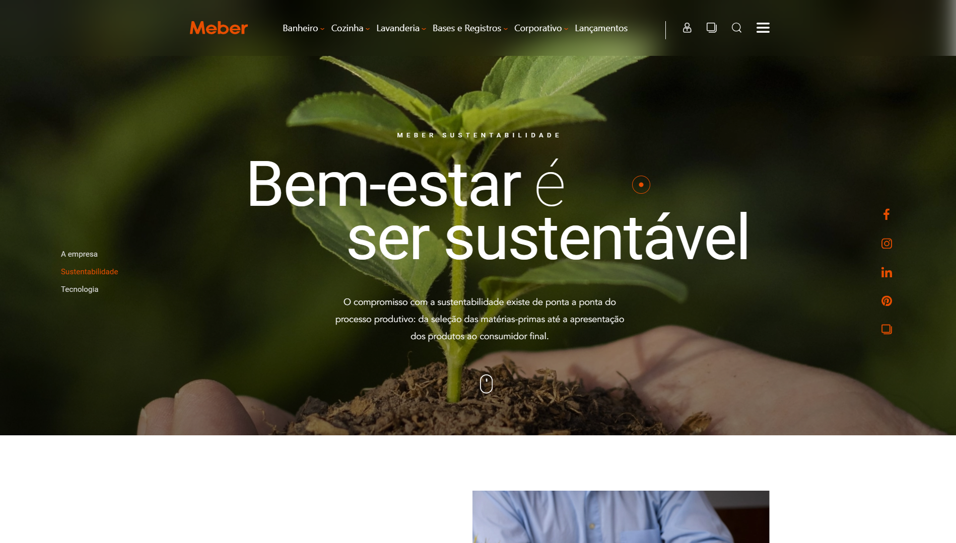 Exemplo de site personalizado (e único) desenvolvido pela Weecom para a empresa Meber Metais.